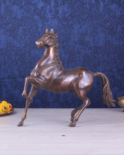 Pure Brass Galloping Horse Feng Shui Approved Statue - Budhshiv.com