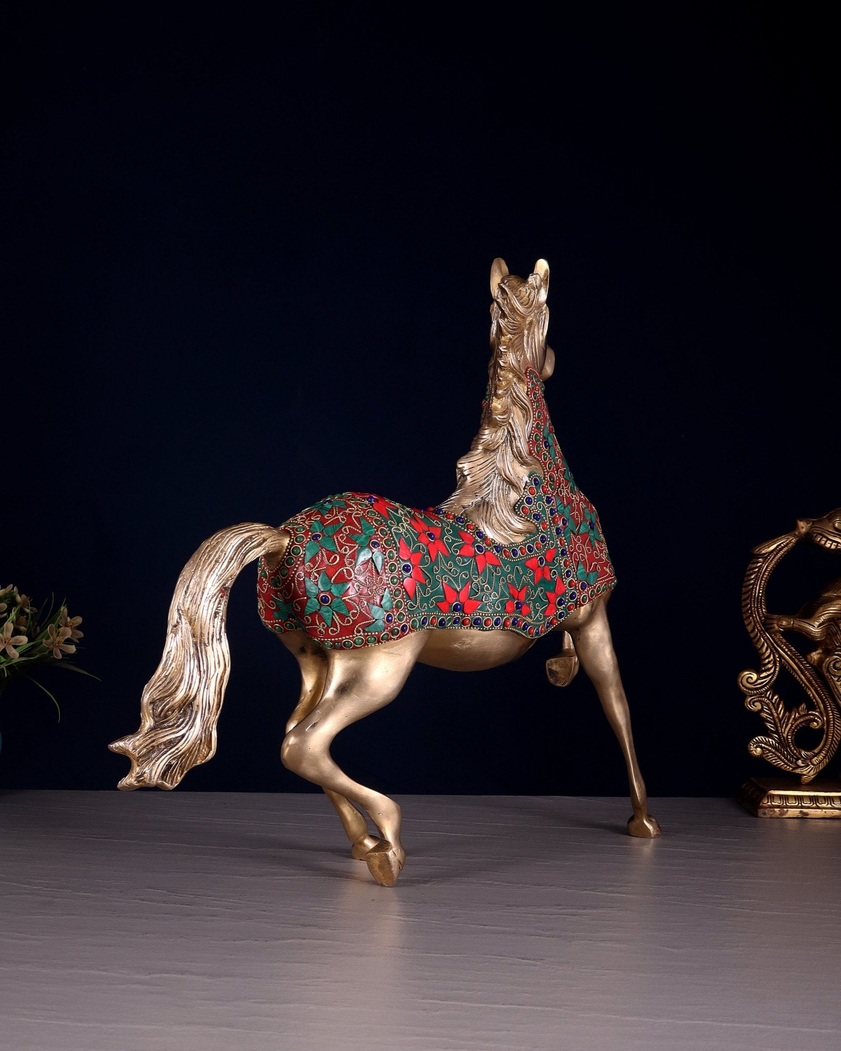 Pure Brass Galloping Horse Feng Shui recommended 16" - Budhshiv.com