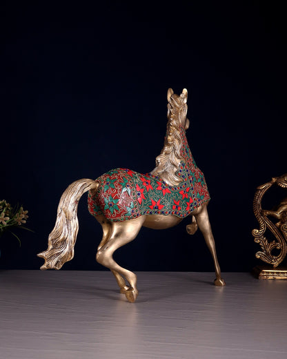 Pure Brass Galloping Horse Feng Shui recommended 16" - Budhshiv.com