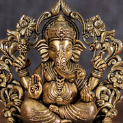 Pure Brass Ganesh Lakshmi Saraswati Idol - 4 Inch - Budhshiv.com