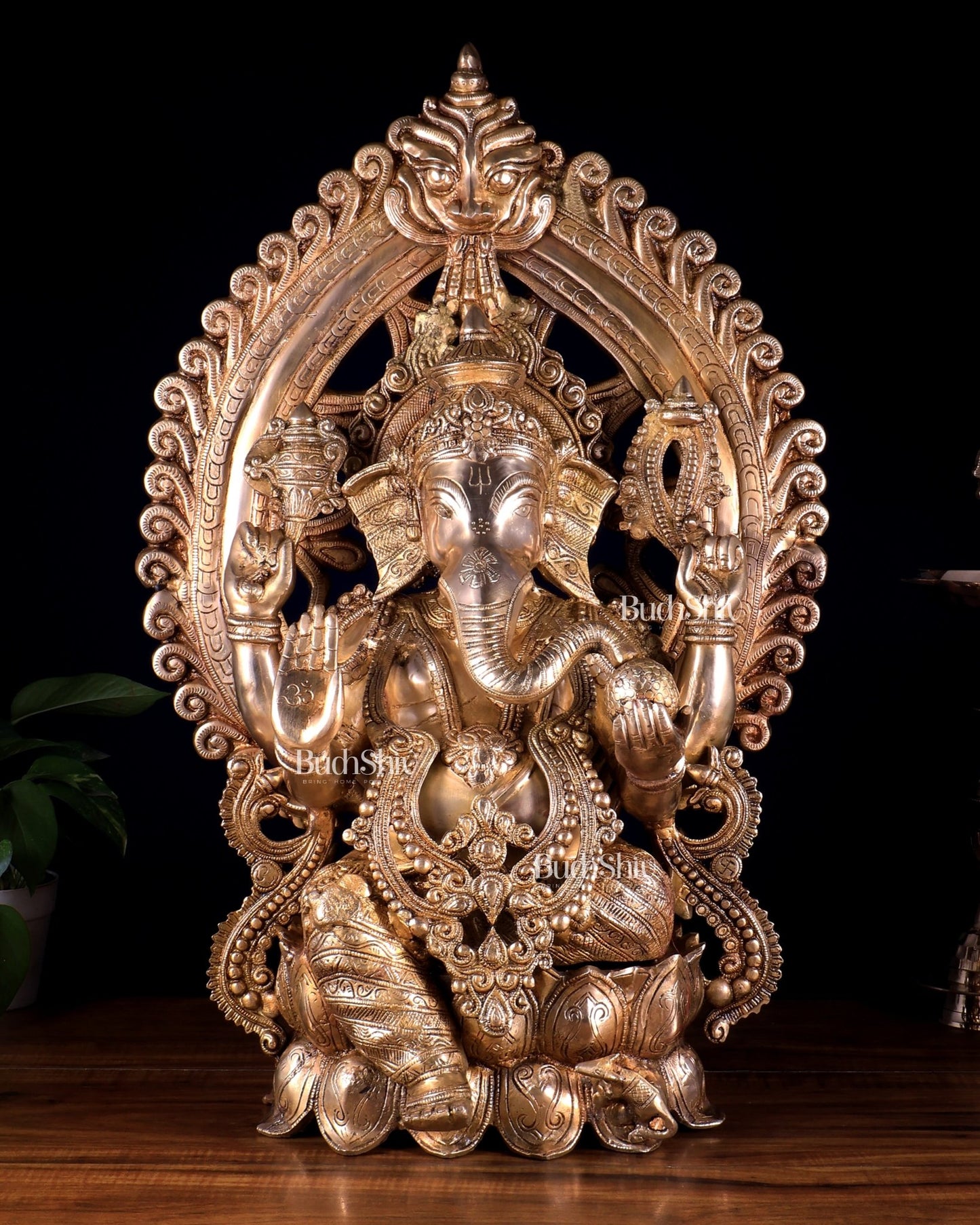 Pure Brass Ganesha large Idol 26 inch - Budhshiv.com