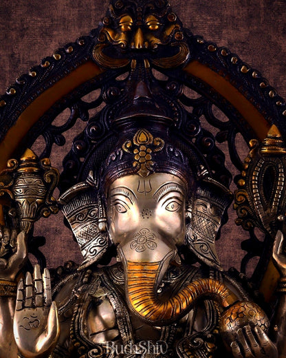 Pure Brass Ganesha large Idol 26 inch - Budhshiv.com