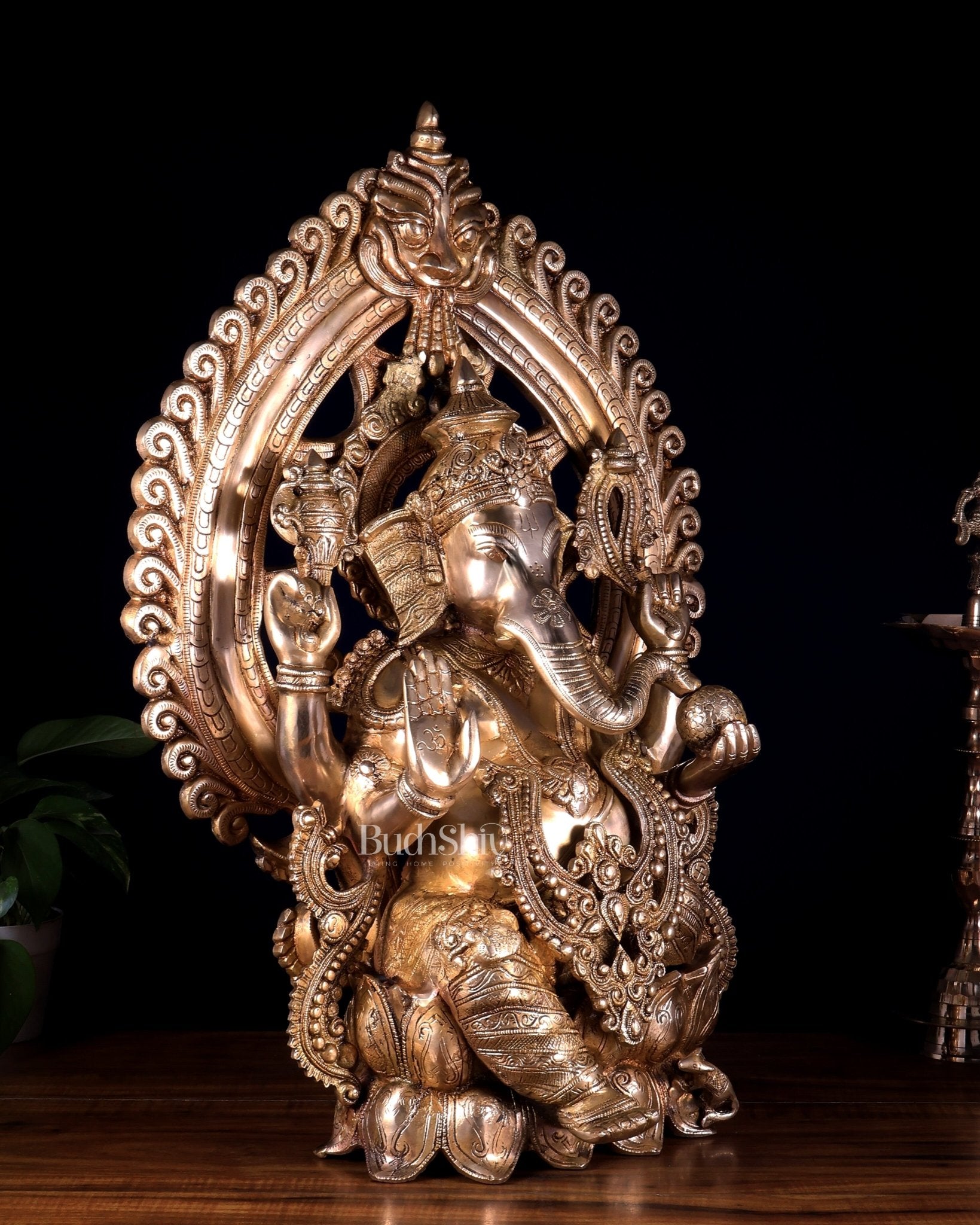 Pure Brass Ganesha large Idol 26 inch - Budhshiv.com