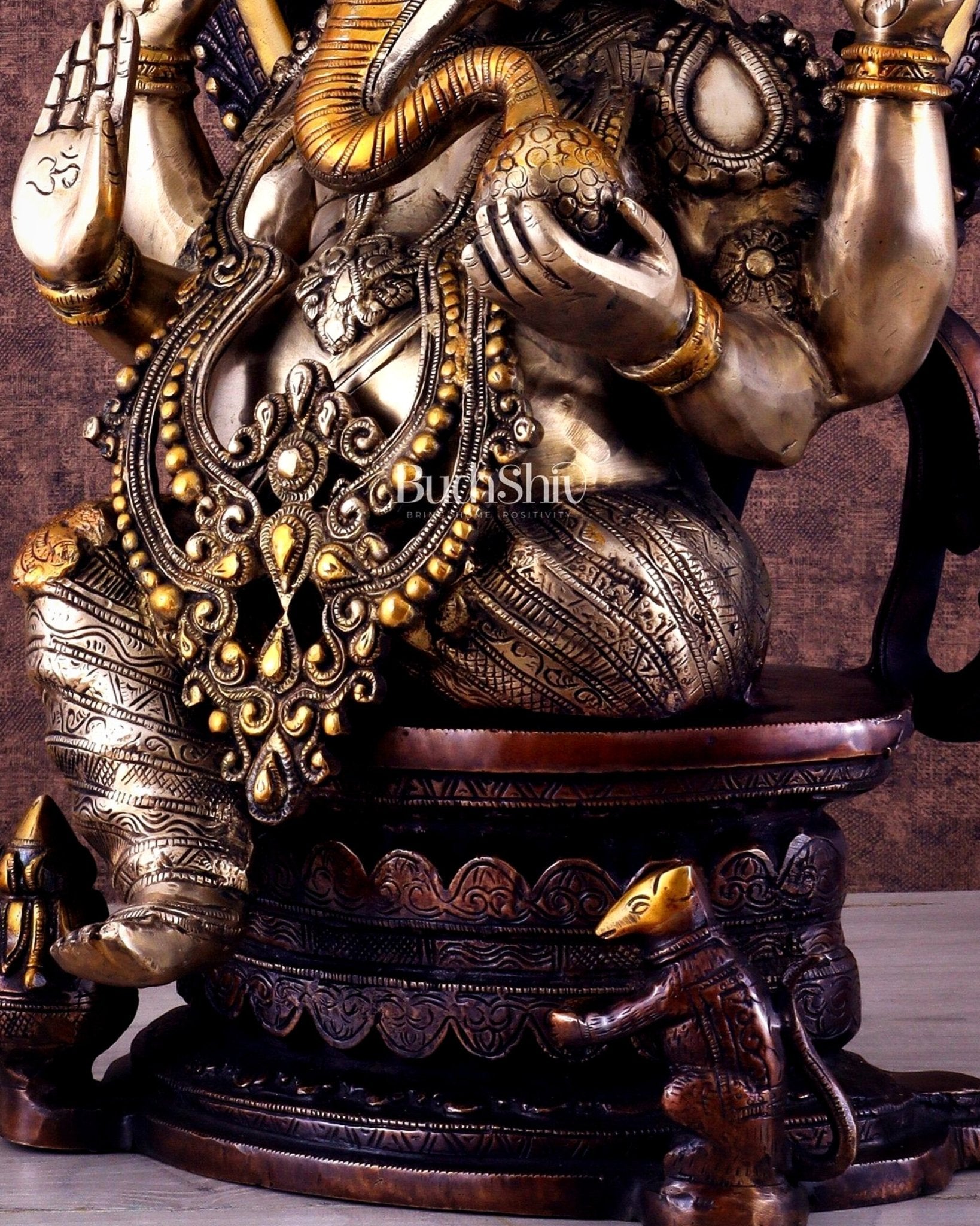 Pure Brass Ganesha large Idol 26 inch - Budhshiv.com