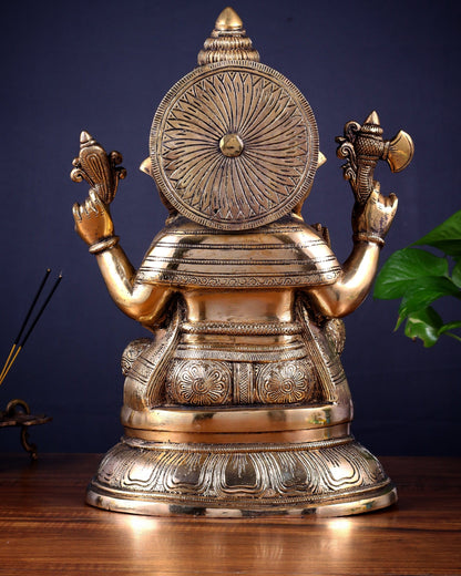 Pure Brass Ganesha Statue – 15 inch Tall - Budhshiv.com