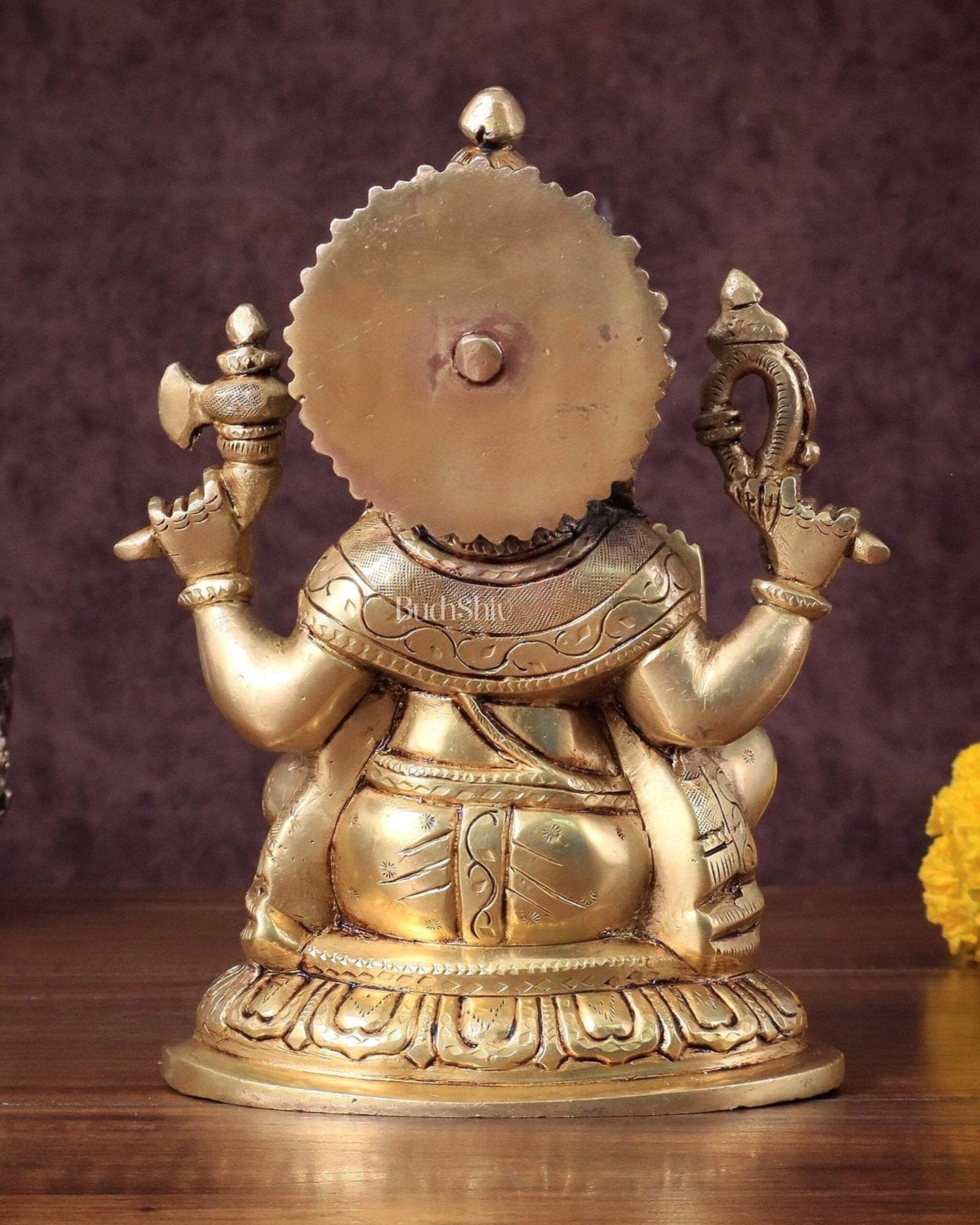 Pure Brass Ganesha statue - 7.5" Height - Budhshiv.com