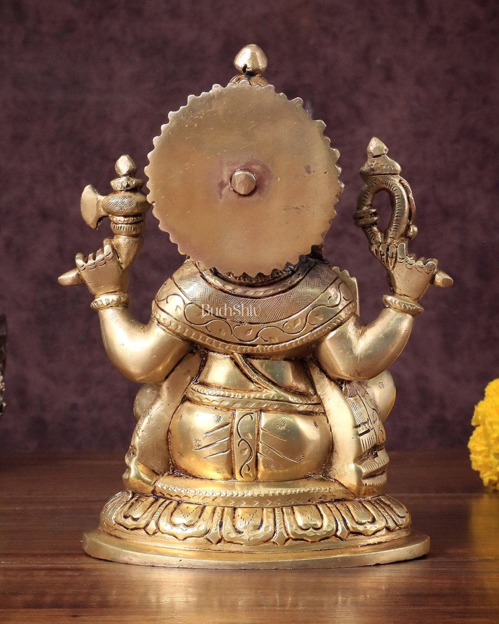 Pure Brass Ganesha statue - 7.5" Height - Budhshiv.com