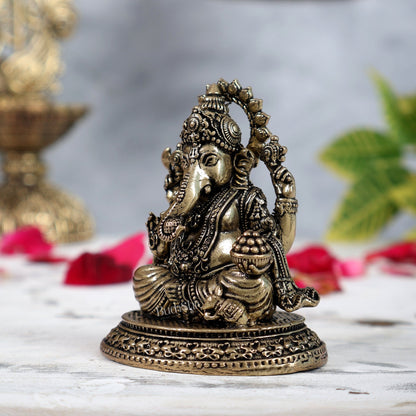 Pure Brass Ganesha superfine Idol 3" - Budhshiv.com