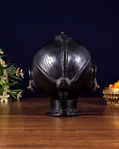 Pure Brass Gauri Face – Vintage Finish, 5.5" - Budhshiv.com