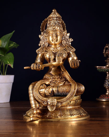 Pure Brass Goddess Annapoorna Idol – 10 Inch - Budhshiv.com