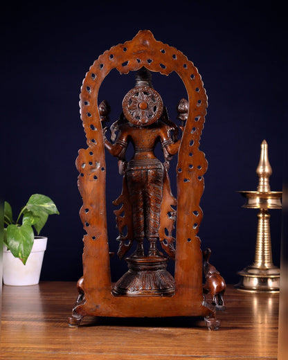Pure Brass Goddess gaja Lakshmi Statue with Elephants 16" - Budhshiv.com