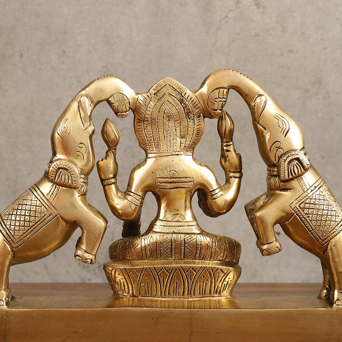Pure Brass Goddess Gajalakshmi Idol - 7 Inches - Budhshiv.com