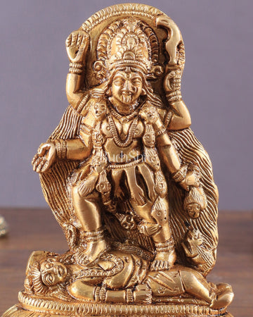 Pure Brass Goddess Kali Ma Idol 5" - Budhshiv.com