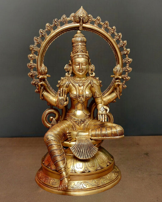 Pure Brass Goddess Lakshmi Superfine Idol 28" - Budhshiv.com
