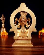 Pure Brass Goddess Mariamman Idol 6.75" - Budhshiv.com