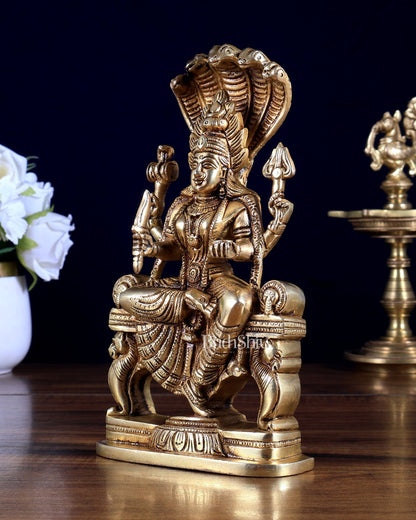 Pure Brass Goddess Mariamman Idol 7.5 inch - Budhshiv.com
