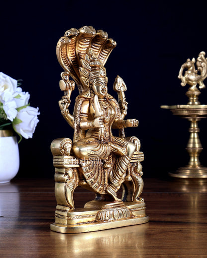 Pure Brass Goddess Mariamman Idol 7.5 inch - Budhshiv.com