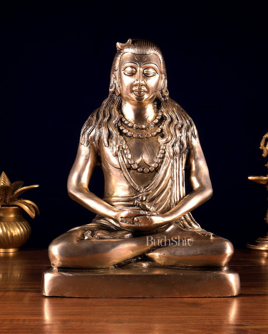 Pure Brass Gorakhnath Yogi Guru Statue – Divine Meditation Idol - Budhshiv.com