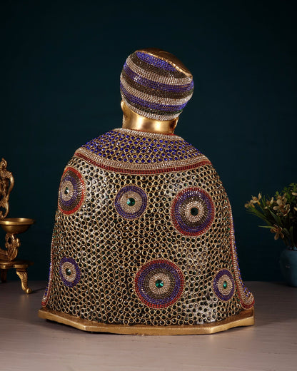 Pure Brass Guru Nanak Dev Ji Intricate Statue – Jeweled up, 13.5" - Budhshiv.com