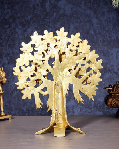Pure Brass Handcrafted Kalpavriksha Tree – Table Decor 11" - Budhshiv.com