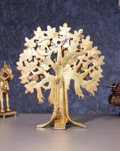 Pure Brass Handcrafted Kalpavriksha Tree – Table Decor 11" - Budhshiv.com