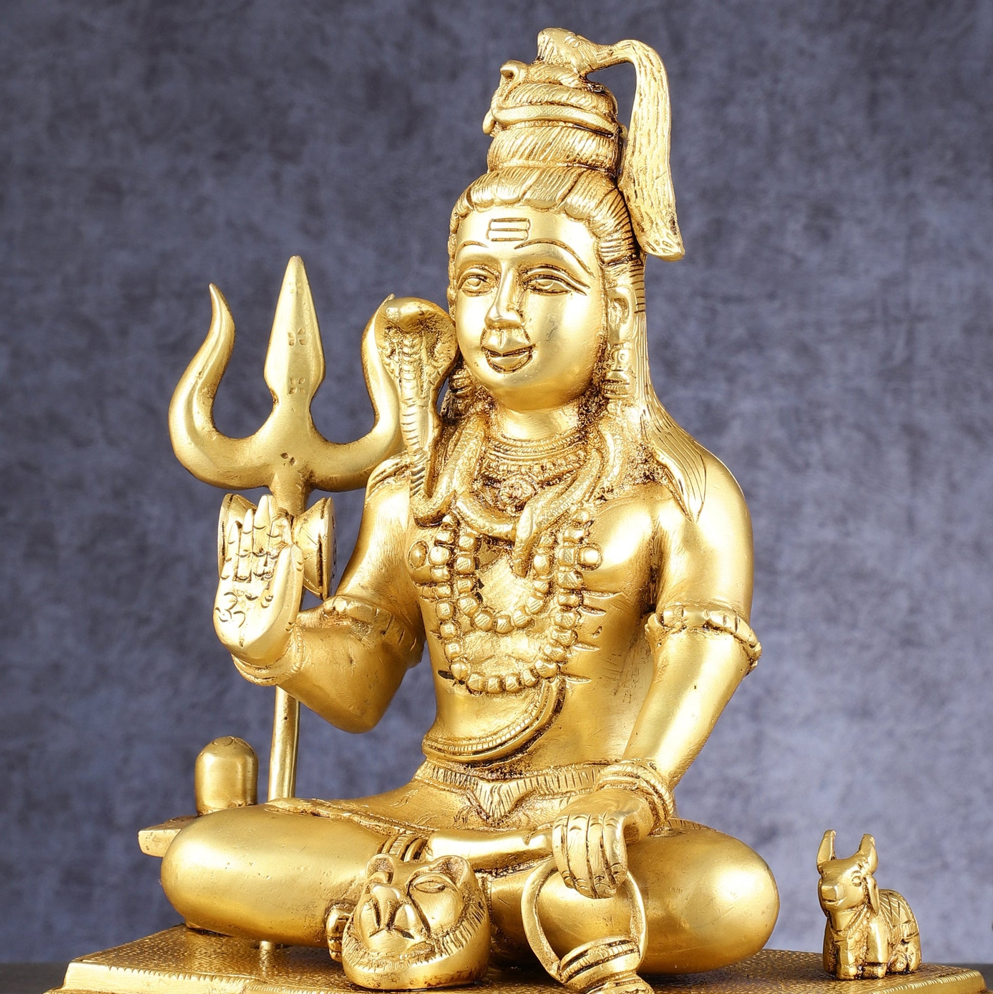 Pure Brass Handcrafted Lord Shiva Statue - 10.5" - Budhshiv.com