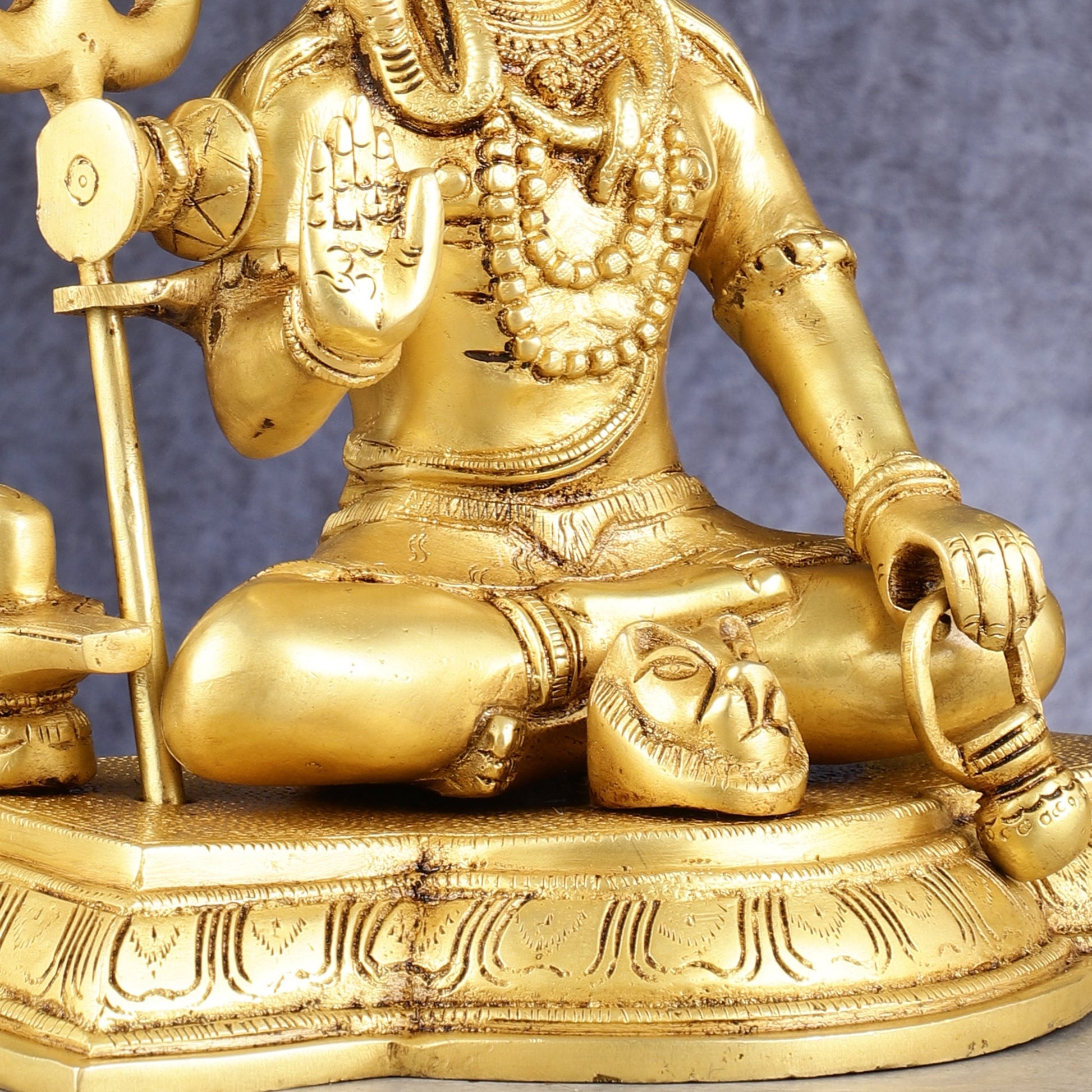 Pure Brass Handcrafted Lord Shiva Statue - 10.5" - Budhshiv.com