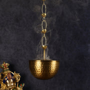 Pure Brass Hanging Lobandaan Dhoop Burner large - Budhshiv.com