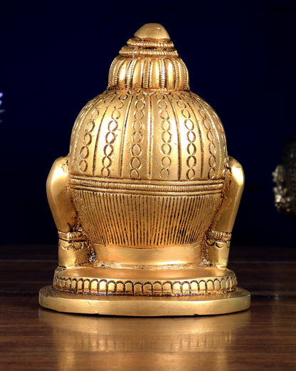 Pure Brass Hanuman Face Idol Table Accent 5.5 " - Budhshiv.com
