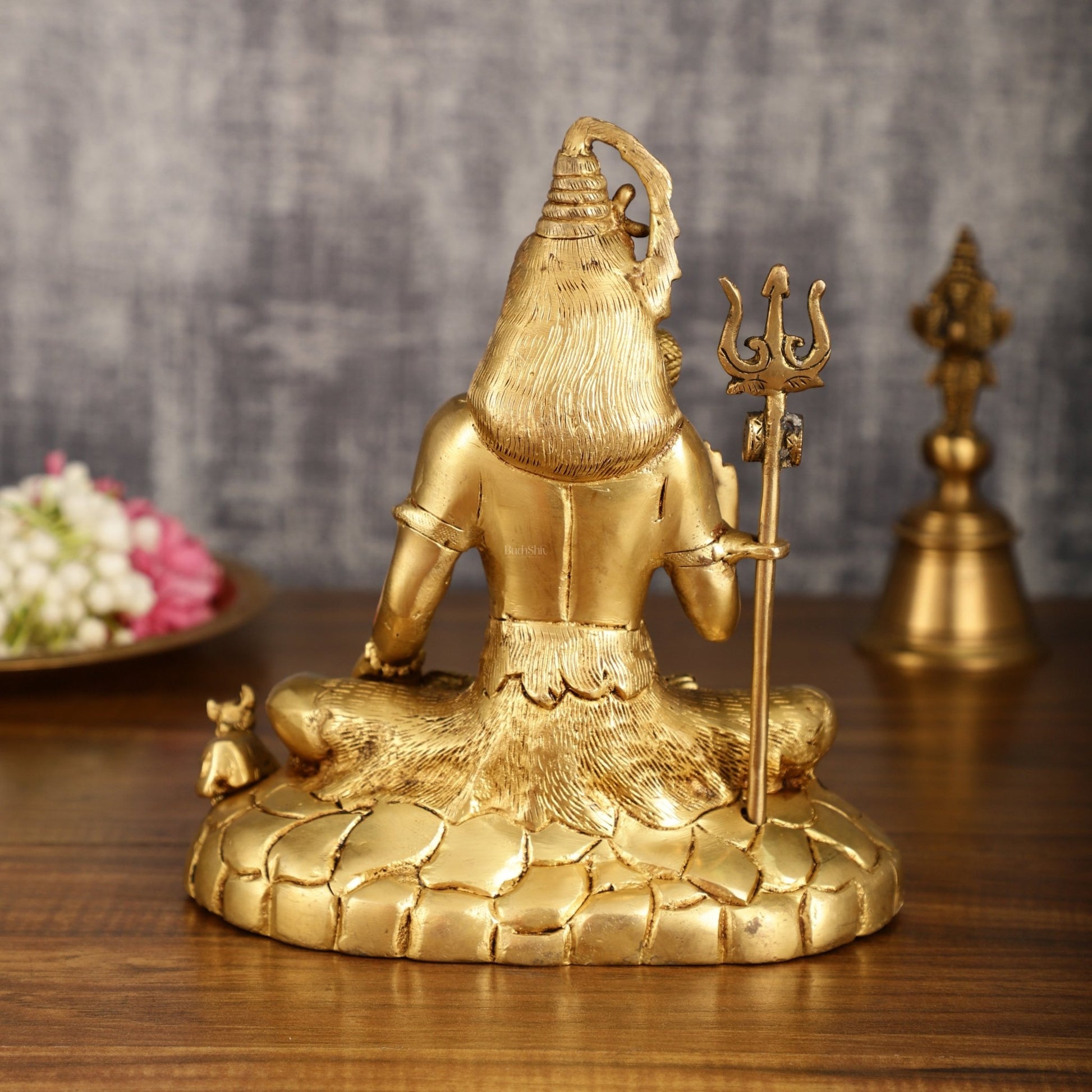 Pure Brass Highly Detailed Lord Shiva Statue | 9 Inch - Budhshiv.com