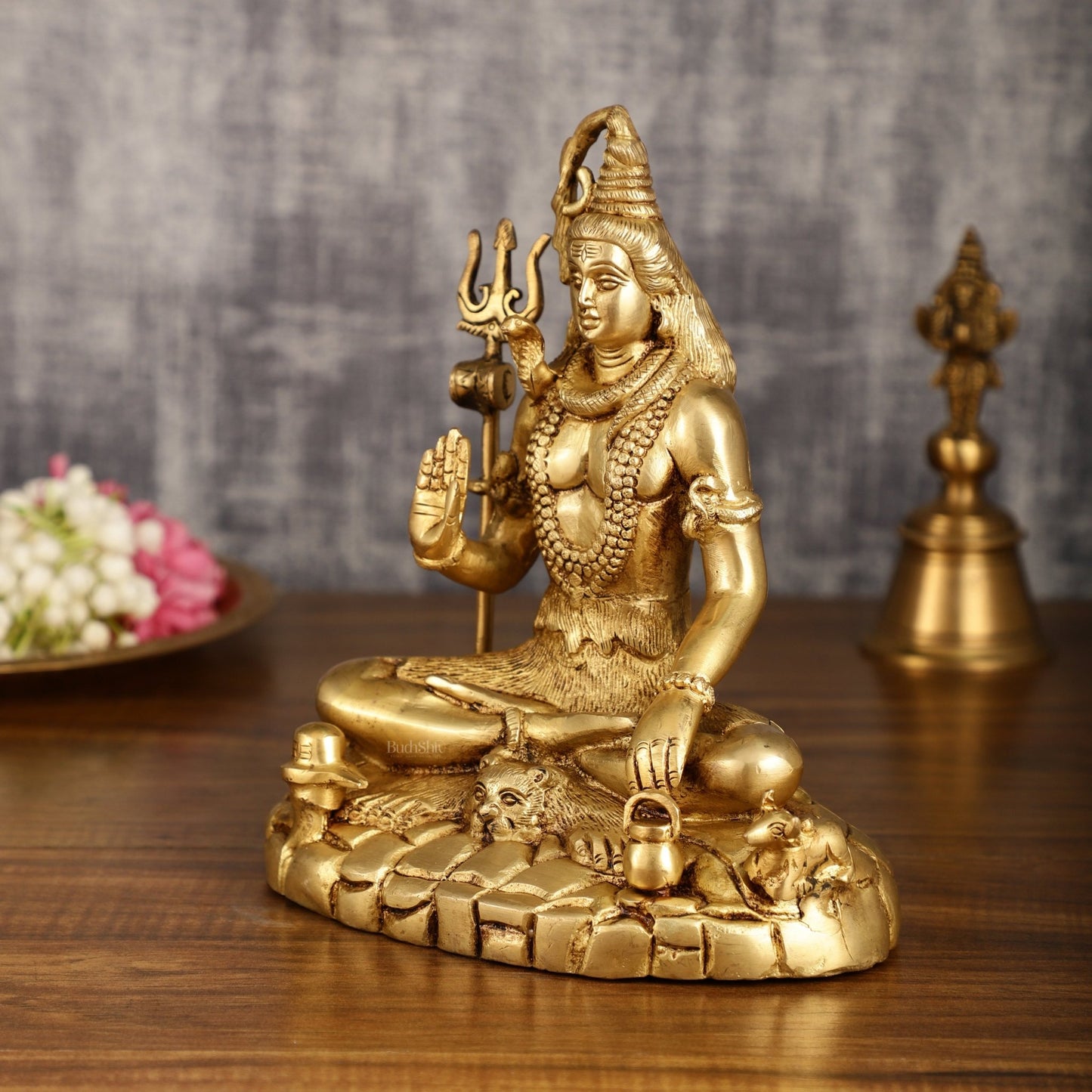 Pure Brass Highly Detailed Lord Shiva Statue | 9 Inch - Budhshiv.com