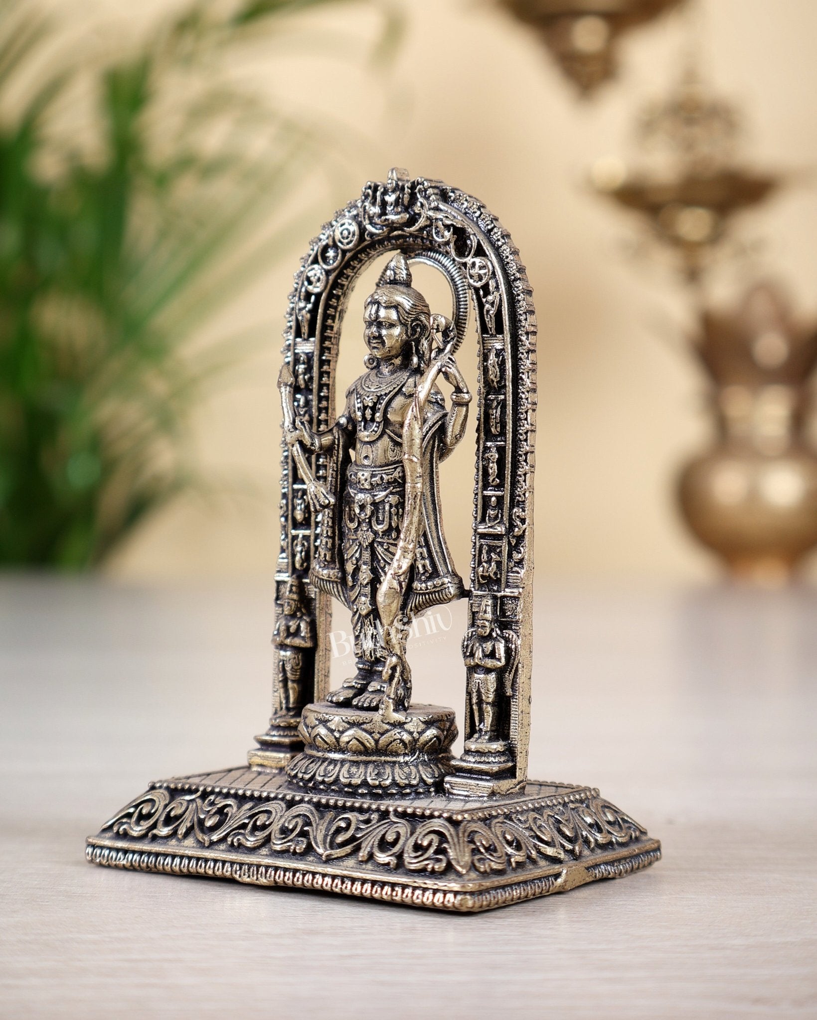 Pure Brass Intricate Ram Lalla Idol - 4" Tall - Budhshiv.com
