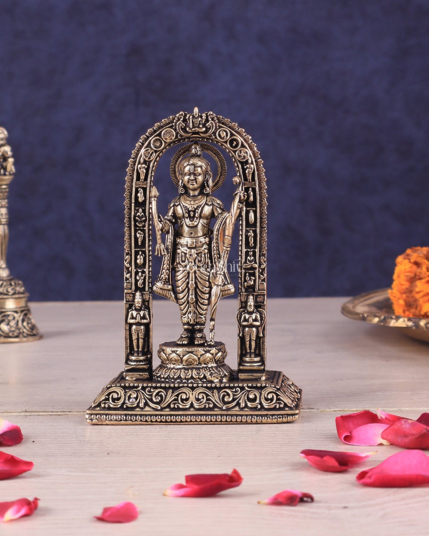 Pure Brass Intricate Ram Lalla Idol - 4" Tall - Budhshiv.com