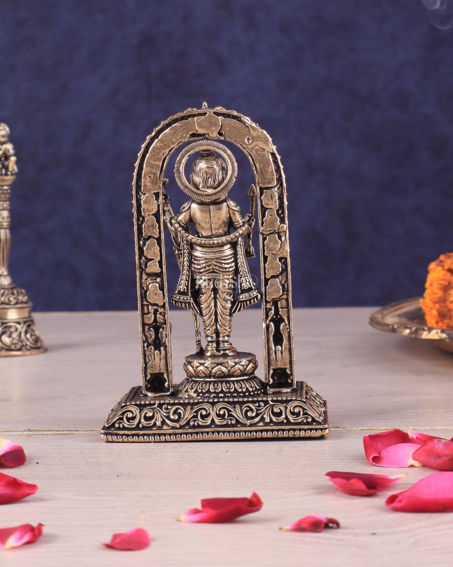 Pure Brass Intricate Ram Lalla Idol - 4" Tall - Budhshiv.com