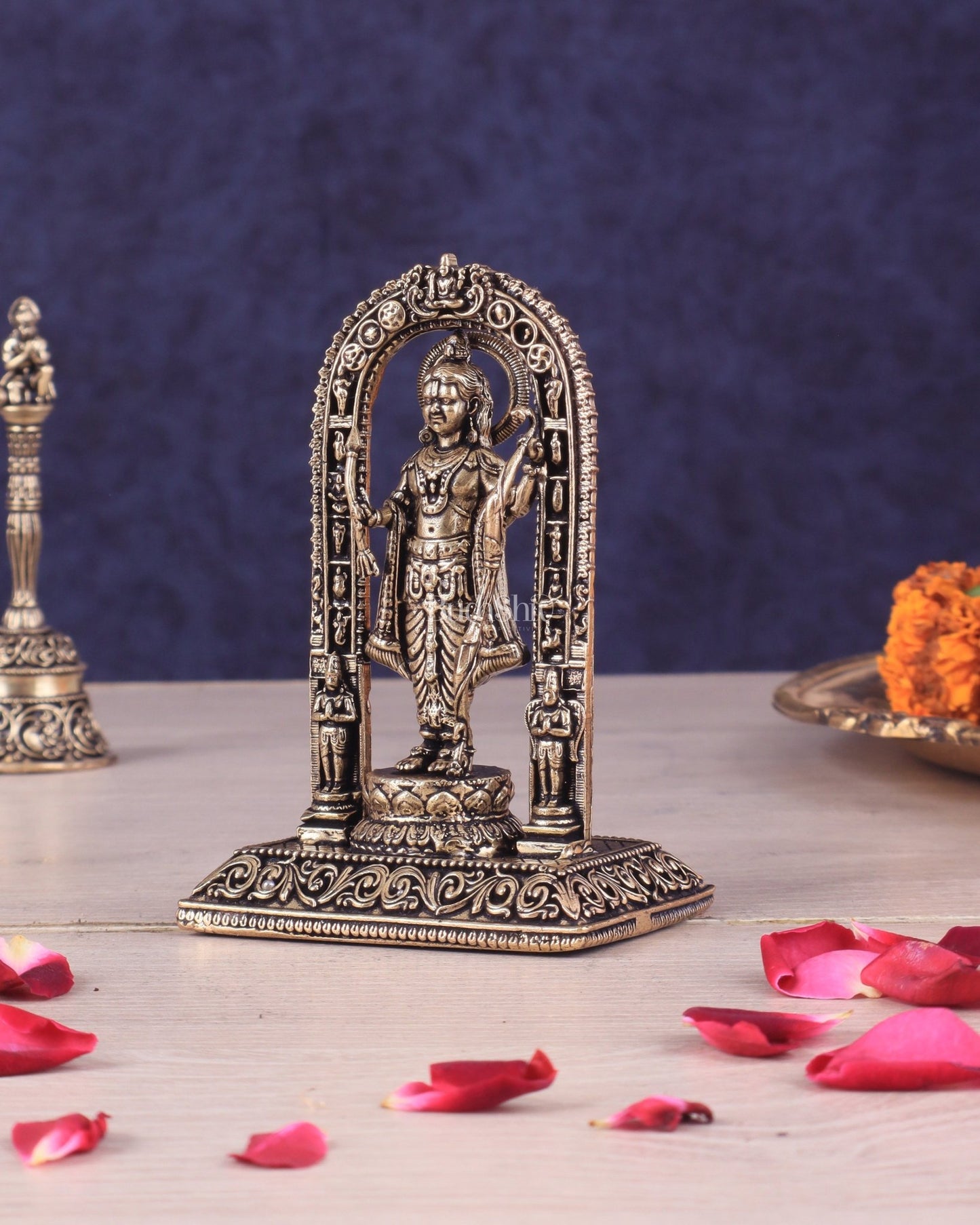 Pure Brass Intricate Ram Lalla Idol - 4" Tall - Budhshiv.com