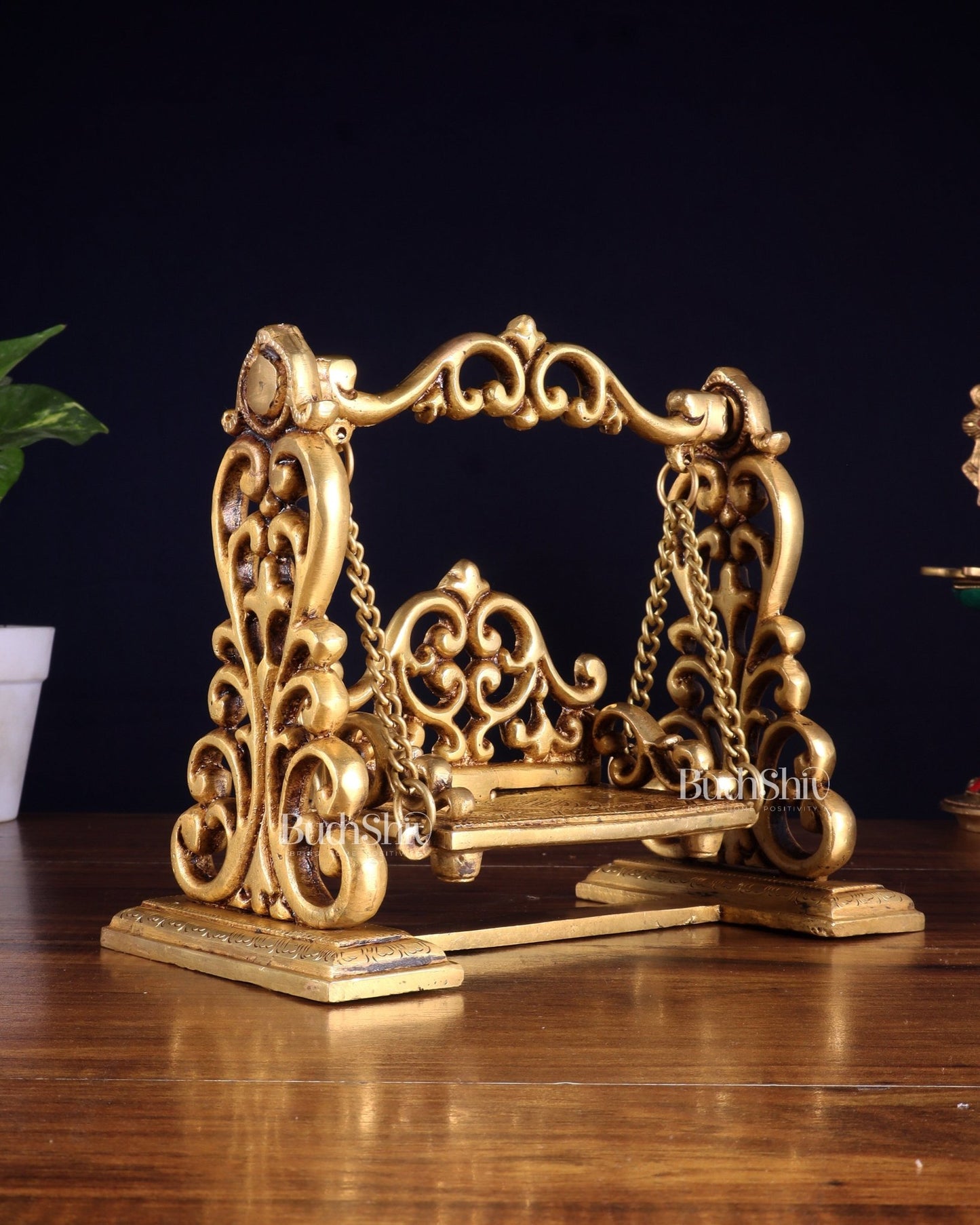 Pure Brass Jhoola Swing for God Idols 7.5 inch - Budhshiv.com