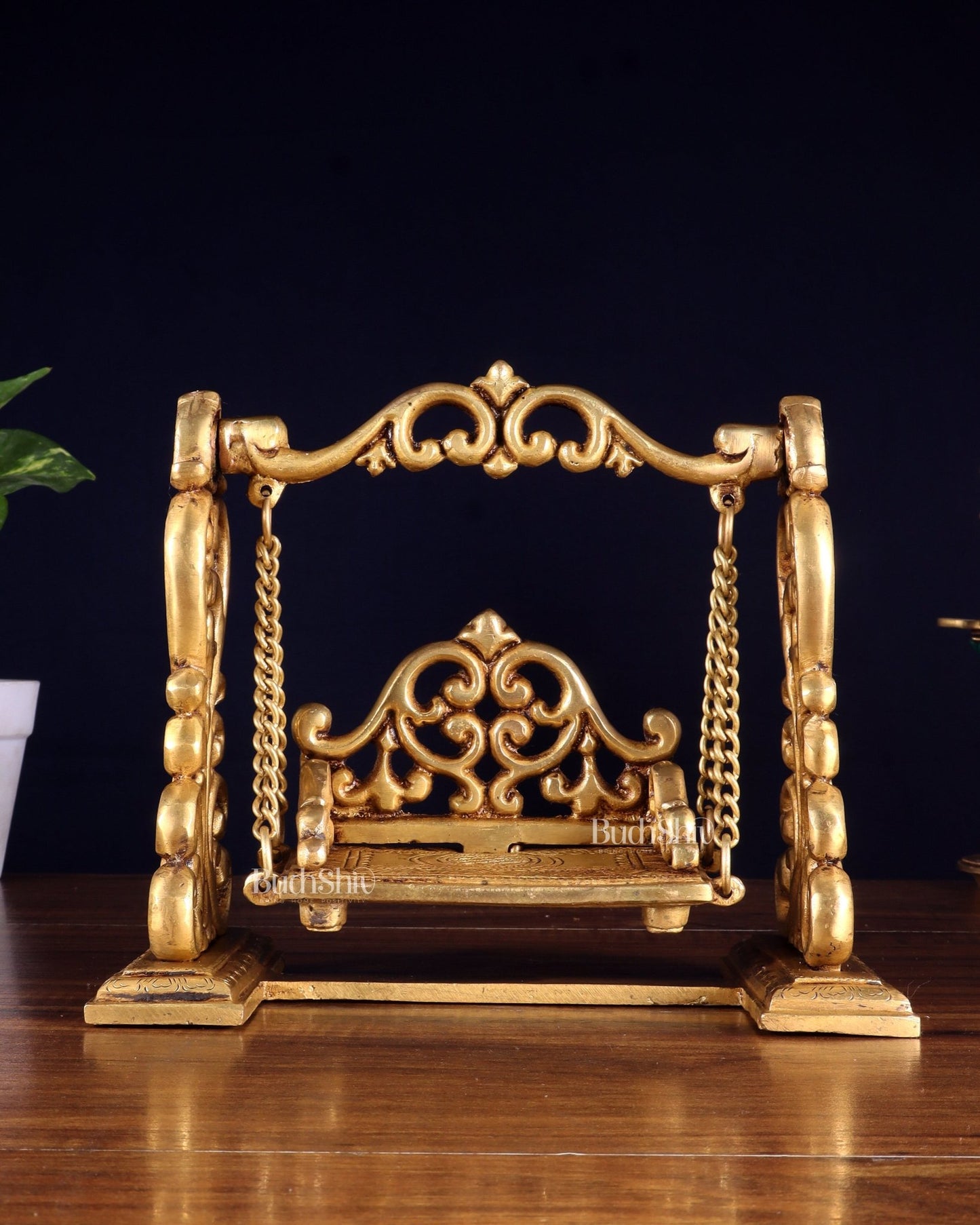 Pure Brass Jhoola Swing for God Idols 7.5 inch - Budhshiv.com