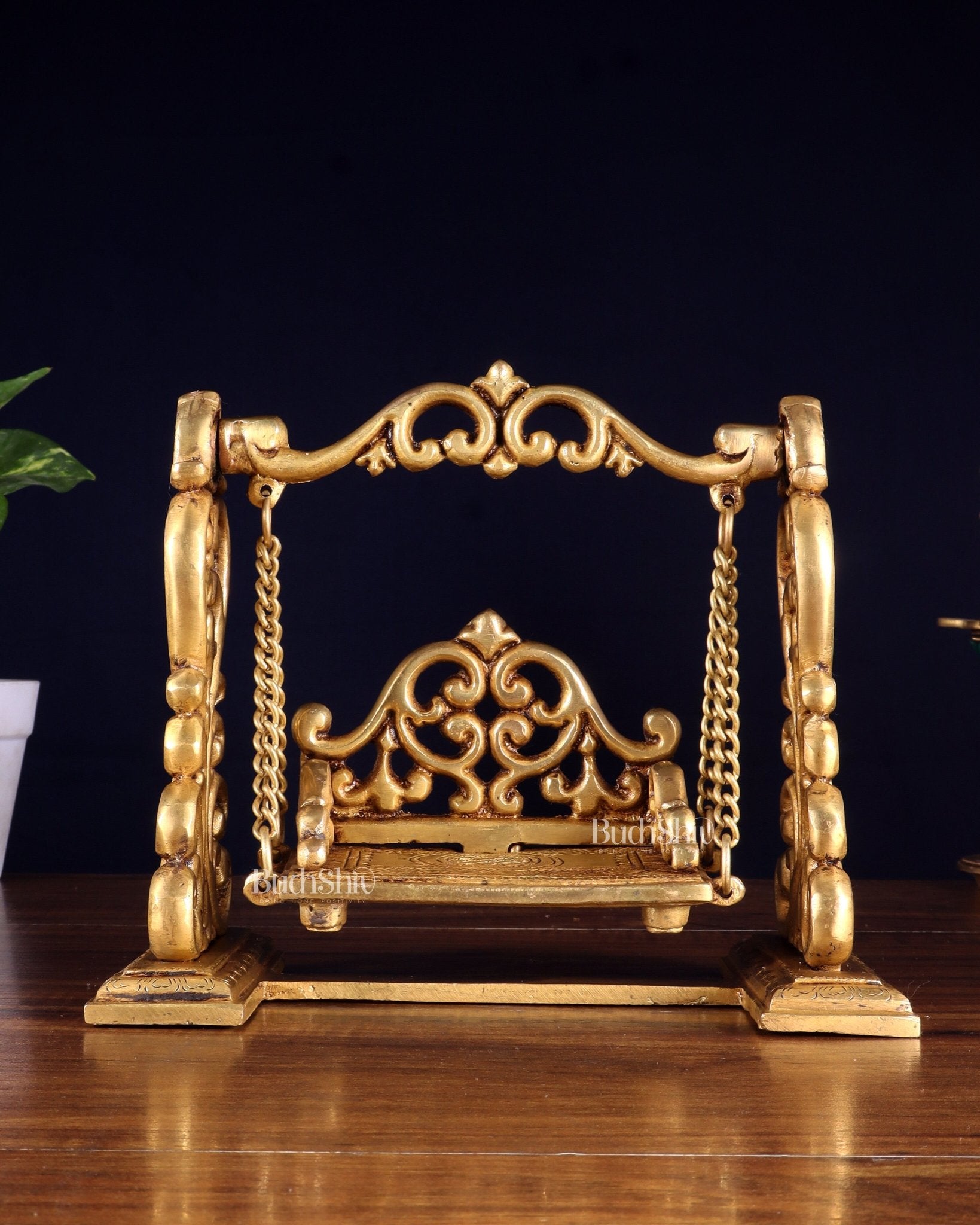 Pure Brass Jhoola Swing for God Idols 7.5 inch - Budhshiv.com