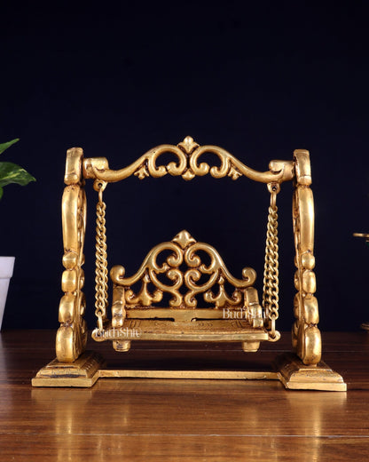 Pure Brass Jhoola Swing for God Idols 7.5 inch - Budhshiv.com