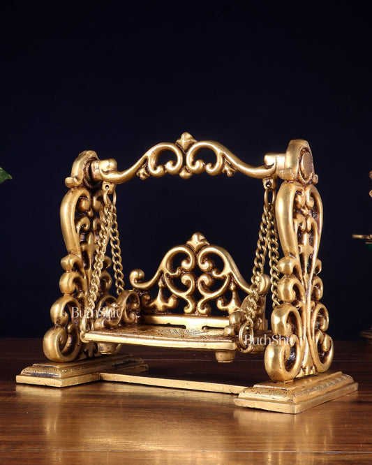 Pure Brass Jhoola Swing for God Idols 7.5 inch - Budhshiv.com