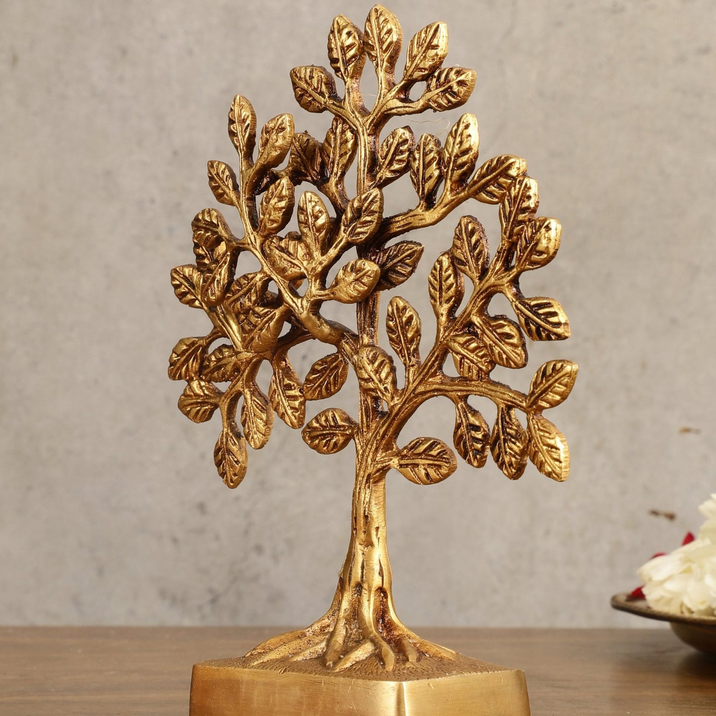 Pure Brass Kalpavriksha Tree - 8.5" Height - Budhshiv.com