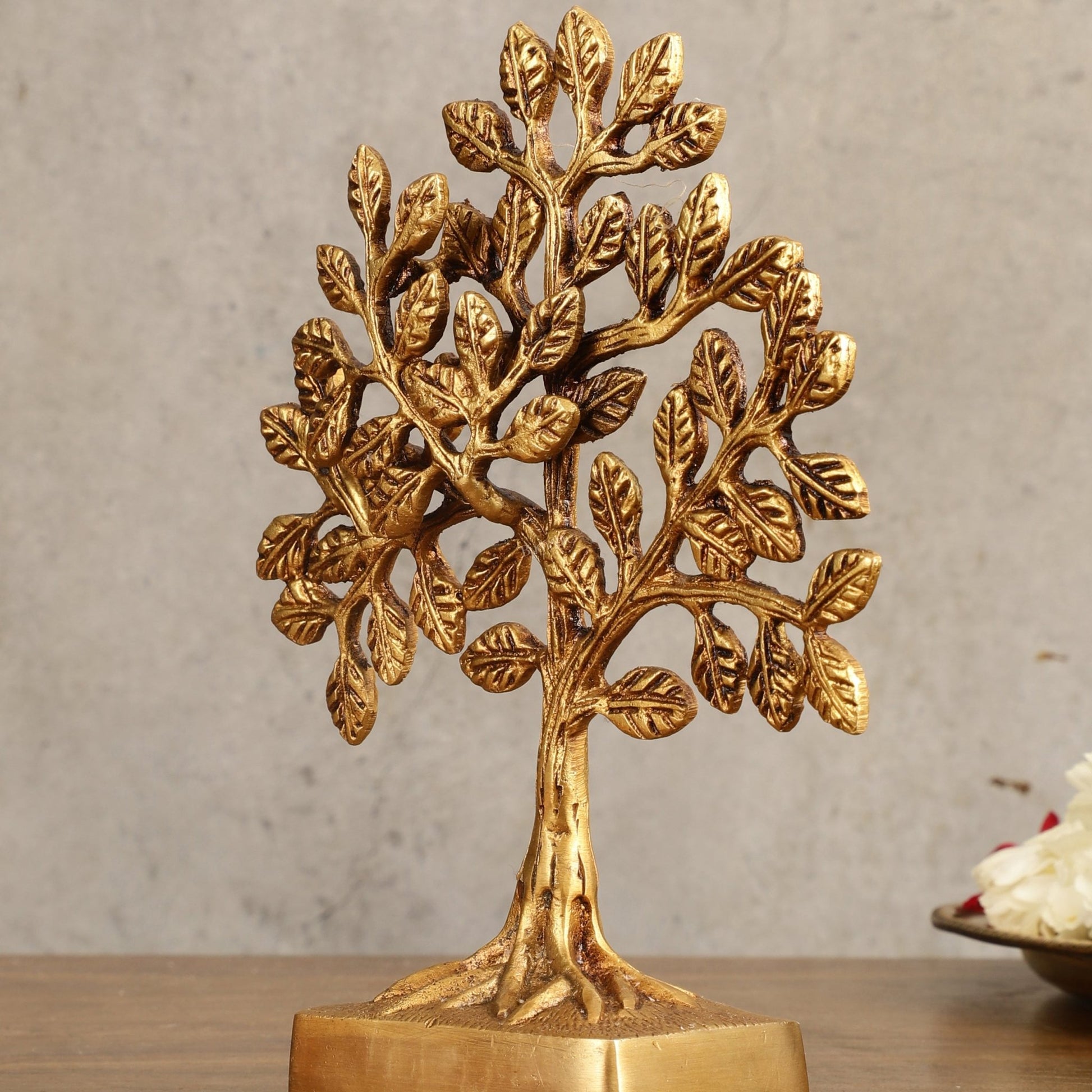 Pure Brass Kalpavriksha Tree - 8.5" Height - Budhshiv.com