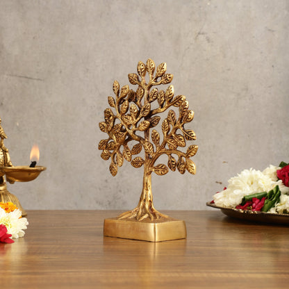 Pure Brass Kalpavriksha Tree - 8.5" Height - Budhshiv.com