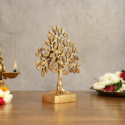 Pure Brass Kalpavriksha Tree - 8.5" Height - Budhshiv.com