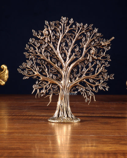 Pure Brass Kalpavriksha Tree Showpiece – 6" - Budhshiv.com