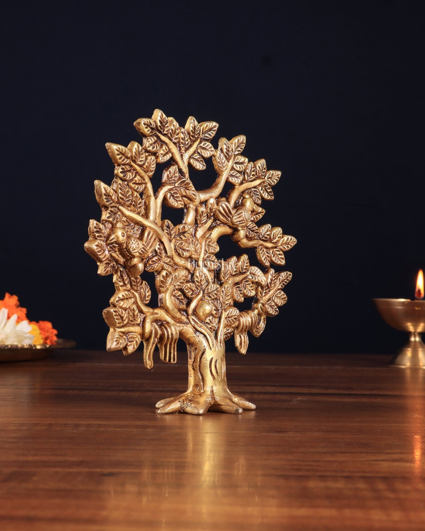 Pure Brass Kalpavriksha Tree – Small Size 6" - Budhshiv.com