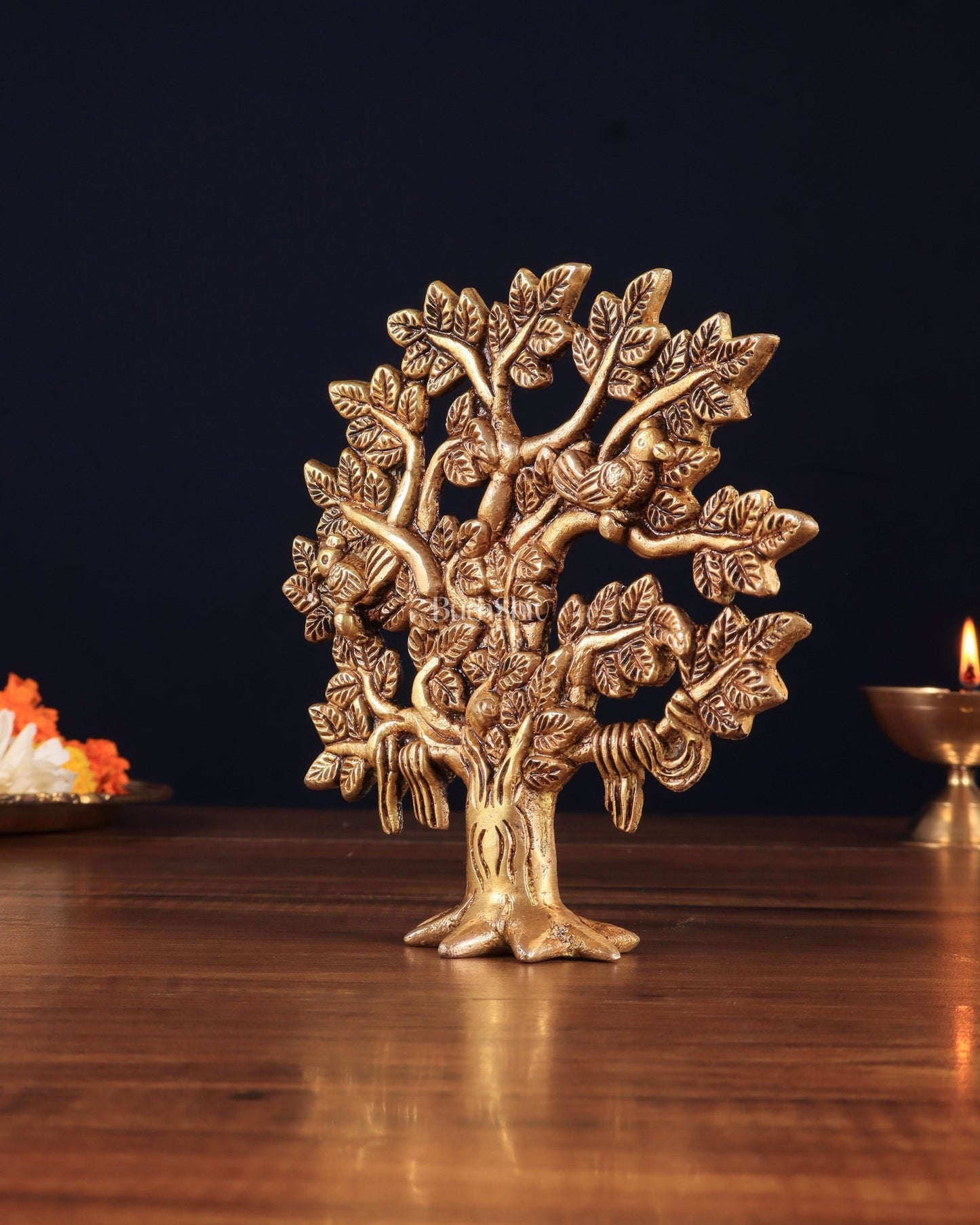 Pure Brass Kalpavriksha Tree – Small Size 6" - Budhshiv.com