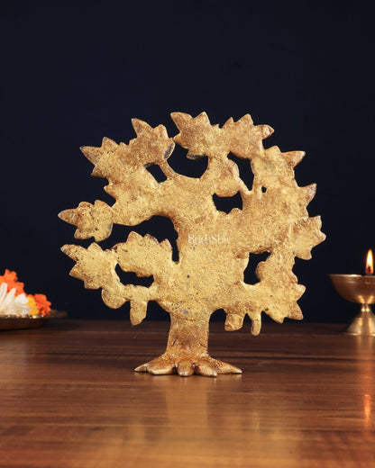 Pure Brass Kalpavriksha Tree – Small Size 6" - Budhshiv.com