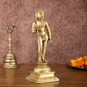 Pure Brass Kartikeya Palani Murugan KumaraSwamy Idol | 11 Inch Height - Budhshiv.com
