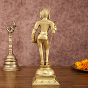 Pure Brass Kartikeya Palani Murugan KumaraSwamy Idol | 11 Inch Height - Budhshiv.com